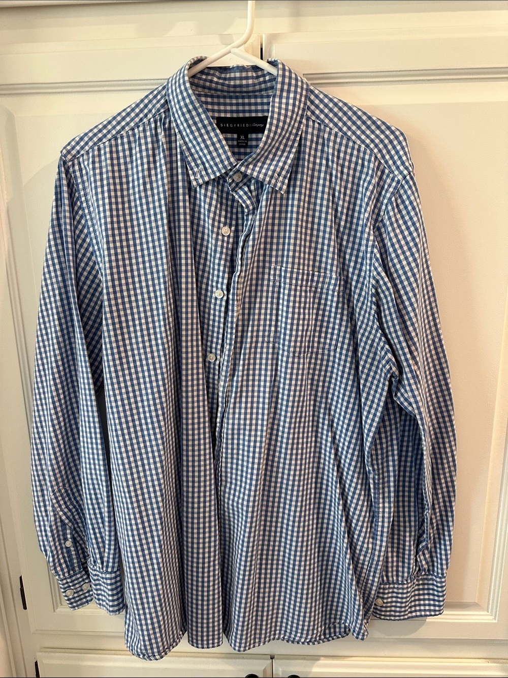Men's Blue Gingham Dress Shirt - Tailored Everyday Style